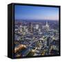 Night Aerial View of the Shard and City of London, London, England-Jon Arnold-Framed Stretched Canvas