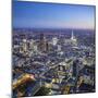 Night Aerial View of the Shard and City of London, London, England-Jon Arnold-Mounted Photographic Print