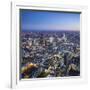 Night Aerial View of the Shard and City of London, London, England-Jon Arnold-Framed Photographic Print