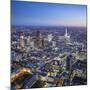 Night Aerial View of the Shard and City of London, London, England-Jon Arnold-Mounted Photographic Print