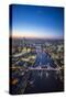 Night Aerial View of the Shard, River Thames, Tower Bridge and City of London, London, England-Jon Arnold-Stretched Canvas