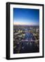 Night Aerial View of the Shard, River Thames, Tower Bridge and City of London, London, England-Jon Arnold-Framed Premium Photographic Print