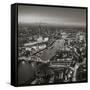 Night Aerial View of the Shard, River Thames, Tower Bridge and City of London, London, England-Jon Arnold-Framed Stretched Canvas