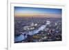 Night Aerial View of the Shard, River Thames, Tower Bridge and City of London, London, England-Jon Arnold-Framed Photographic Print