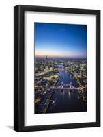 Night Aerial View of the Shard, River Thames, Tower Bridge and City of London, London, England-Jon Arnold-Framed Photographic Print