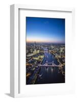 Night Aerial View of the Shard, River Thames, Tower Bridge and City of London, London, England-Jon Arnold-Framed Photographic Print