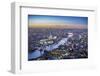 Night Aerial View of the Shard, River Thames, Tower Bridge and City of London, London, England-Jon Arnold-Framed Premium Photographic Print