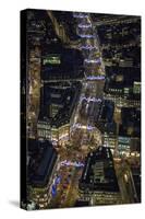 Night Aerial View over Regents Street and Oxford Circus, London, England-Jon Arnold-Stretched Canvas