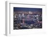 Night Aerial View over River Thames, City of London, the Shard and Canary Wharf, London, England-Jon Arnold-Framed Photographic Print