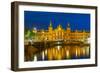 Night Amsterdam Canal and Centraal Station-kavalenkava volha-Framed Photographic Print