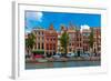 Night Amsterdam Canal with Dutch Houses-kavalenkava volha-Framed Photographic Print