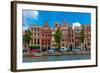 Night Amsterdam Canal with Dutch Houses-kavalenkava volha-Framed Photographic Print