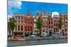 Night Amsterdam Canal with Dutch Houses-kavalenkava volha-Mounted Photographic Print