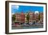 Night Amsterdam Canal with Dutch Houses-kavalenkava volha-Framed Photographic Print