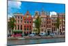 Night Amsterdam Canal with Dutch Houses-kavalenkava volha-Mounted Photographic Print