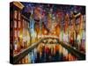 Night Amsterdam-Leonid Afremov-Stretched Canvas