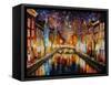 Night Amsterdam-Leonid Afremov-Framed Stretched Canvas