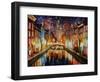 Night Amsterdam-Leonid Afremov-Framed Art Print