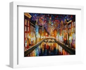 Night Amsterdam-Leonid Afremov-Framed Art Print