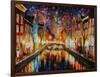 Night Amsterdam-Leonid Afremov-Framed Art Print