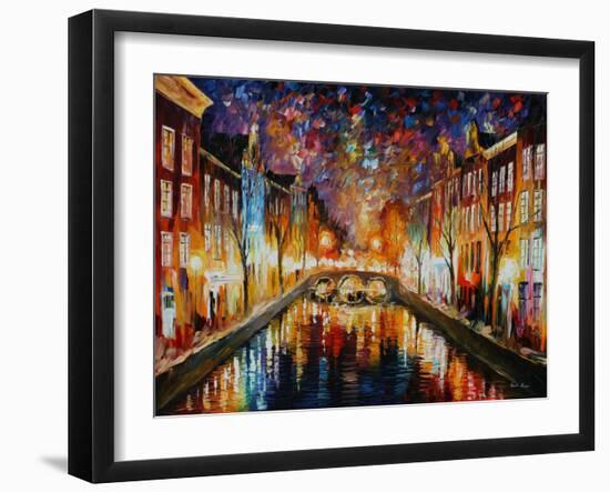 Night Amsterdam-Leonid Afremov-Framed Art Print