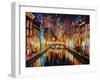 Night Amsterdam-Leonid Afremov-Framed Art Print