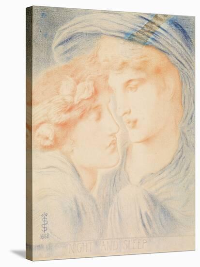 Night and Sleep, 1888 (Pastel on Paper)-Simeon Solomon-Stretched Canvas