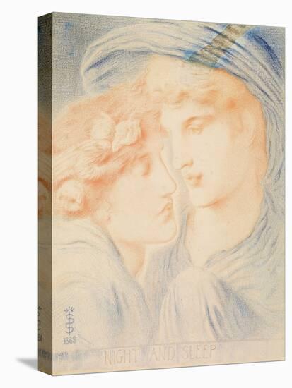 Night and Sleep, 1888 (Pastel on Paper)-Simeon Solomon-Stretched Canvas
