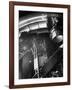 Night Assistant Climbing Down Side of 100-Inch Telescope at Mount Wilson Observatory-Margaret Bourke-White-Framed Photographic Print