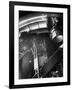 Night Assistant Climbing Down Side of 100-Inch Telescope at Mount Wilson Observatory-Margaret Bourke-White-Framed Photographic Print