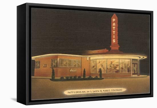 Night at Patti's Drive-in, Roadside Retro-null-Framed Stretched Canvas