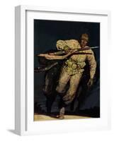 "Night Attack," February 20, 1943-Mead Schaeffer-Framed Giclee Print