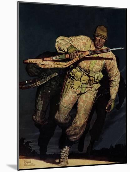 "Night Attack," February 20, 1943-Mead Schaeffer-Mounted Giclee Print
