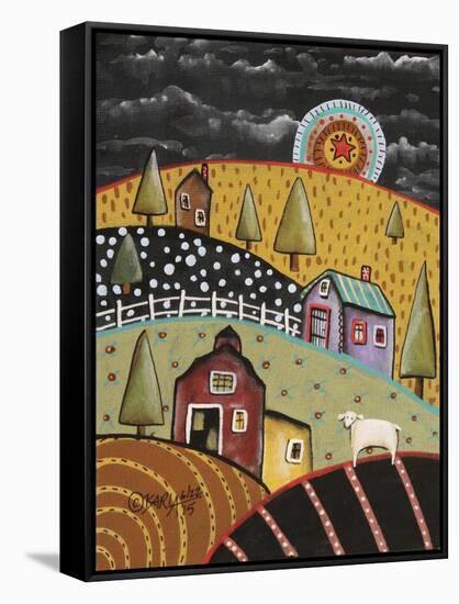 Night Barn 1-Karla Gerard-Framed Stretched Canvas