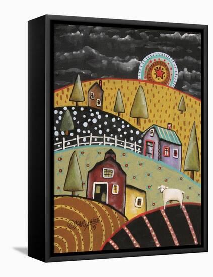 Night Barn 1-Karla Gerard-Framed Stretched Canvas