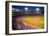 Night baseball game at historic Fenway Park, Boston Red Sox, Boston, Ma., USA, May 20, 2010, Red...-null-Framed Photographic Print