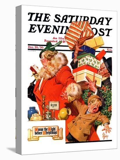 "'Night before Christmas'," Saturday Evening Post Cover, December 26, 1936-Joseph Christian Leyendecker-Stretched Canvas