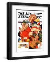 "'Night before Christmas'," Saturday Evening Post Cover, December 26, 1936-Joseph Christian Leyendecker-Framed Premium Giclee Print