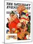 "'Night before Christmas'," Saturday Evening Post Cover, December 26, 1936-Joseph Christian Leyendecker-Mounted Giclee Print