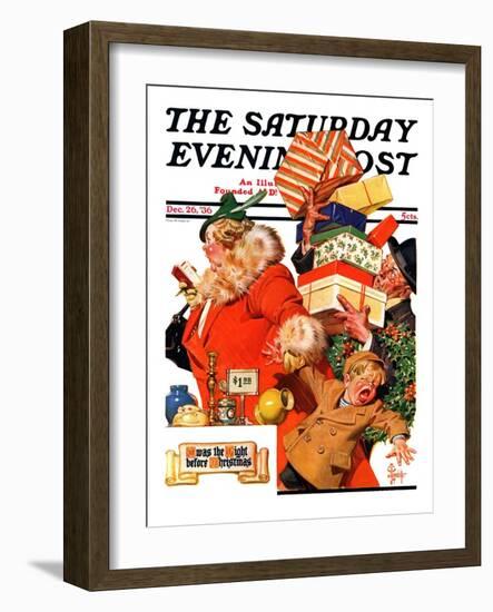 "'Night before Christmas'," Saturday Evening Post Cover, December 26, 1936-Joseph Christian Leyendecker-Framed Giclee Print