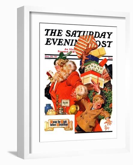 "'Night before Christmas'," Saturday Evening Post Cover, December 26, 1936-Joseph Christian Leyendecker-Framed Giclee Print