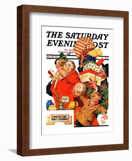 "'Night before Christmas'," Saturday Evening Post Cover, December 26, 1936-Joseph Christian Leyendecker-Framed Giclee Print