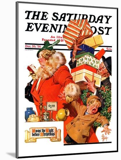 "'Night before Christmas'," Saturday Evening Post Cover, December 26, 1936-Joseph Christian Leyendecker-Mounted Giclee Print