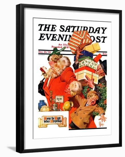 "'Night before Christmas'," Saturday Evening Post Cover, December 26, 1936-Joseph Christian Leyendecker-Framed Giclee Print