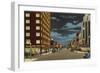 Night, Broadway, Billings, Montana-null-Framed Art Print