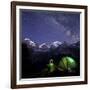 Night camping around Lake Oeschinensee Bernese Oberland Kandersteg Canton of Bern Switzerland Europ-ClickAlps-Framed Photographic Print