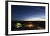 Night Camping Scene with Lit Up Tent and Campfire. Moab, Utah-Matt Jones-Framed Photographic Print