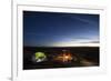 Night Camping Scene with Lit Up Tent and Campfire. Moab, Utah-Matt Jones-Framed Photographic Print