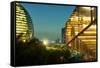 Night Capture of Ultra Modern Architecture in Jianggan-Andreas Brandl-Framed Stretched Canvas