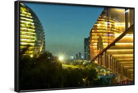Night Capture of Ultra Modern Architecture in Jianggan-Andreas Brandl-Framed Photographic Print